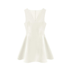 白色禦姐風高級感收腰a字裙2025新款無袖設計感法式連衣裙子女夏