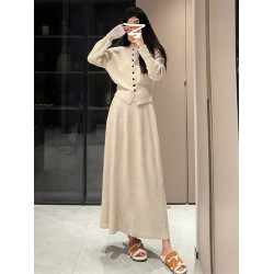 秋冬季巨好看韓系長裙穿搭半身裙子深冬天搭配一整套裝女2025新款