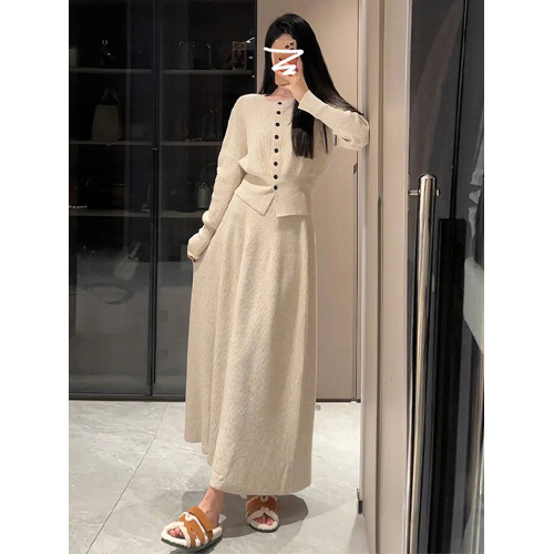 秋冬季巨好看韓系長裙穿搭半身裙子深冬天搭配一整套裝女2025新款