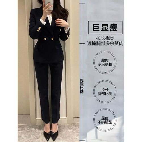 西裝正裝女職業套裝大學生春秋新款黑色氣質高級公務員面試工作服 西裝正裝女職業套裝大學生春秋新款黑色氣質高級公務員面試工作服