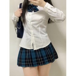 秋冬純白襯衫jk製服收腰修身女日系學院風長袖白襯衣小衆上衣內搭