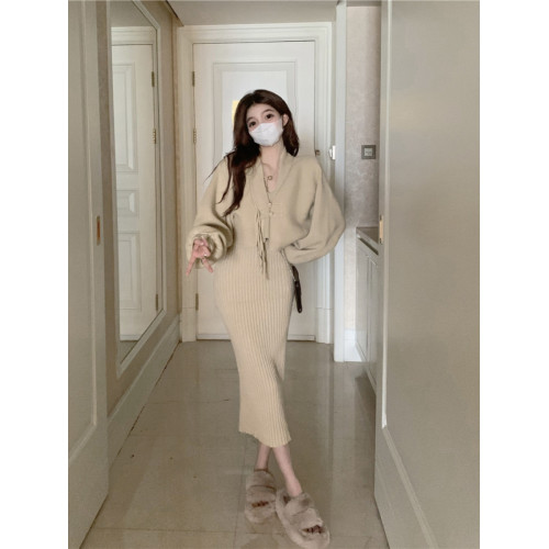 氣質吊帶毛衣連衣裙女早秋修身打底長款包臀裙內搭孕婦針織背心裙