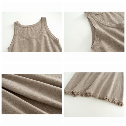 2025春秋新款針織吊帶背心連衣裙女中長款無袖內搭過膝毛衣裙子 2025春秋新款針織吊帶背心連衣裙女中長款無袖內搭過膝毛衣裙子