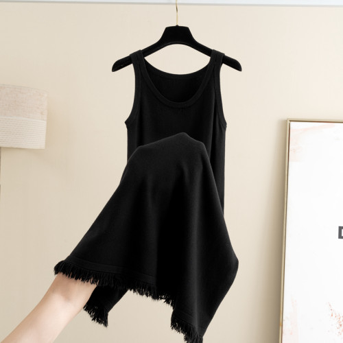 2025春秋新款針織吊帶背心連衣裙女中長款無袖內搭過膝毛衣裙子 2025春秋新款針織吊帶背心連衣裙女中長款無袖內搭過膝毛衣裙子