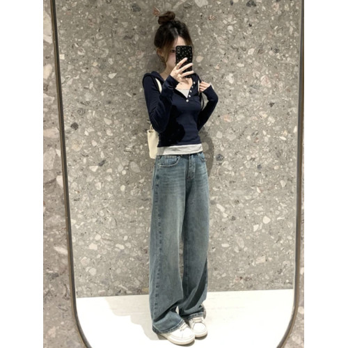 法式假兩件連帽打底衫長袖t恤女士春秋冬新款小個子內搭短款上衣