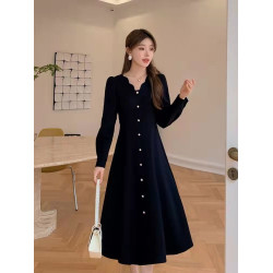 春秋冬季中長款連衣裙女氣質遮肚子減齡大碼胖妹妹女裝300斤裙子