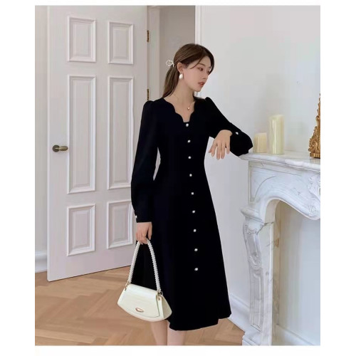 春秋冬季中長款連衣裙女氣質遮肚子減齡大碼胖妹妹女裝300斤裙子