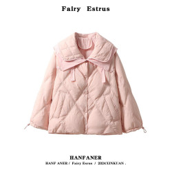 粉色加厚輕薄短款羽絨服女2025冬季新款白鴨絨小個子寬松保暖外套