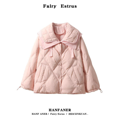 粉色加厚輕薄短款羽絨服女2025冬季新款白鴨絨小個子寬松保暖外套 粉色加厚輕薄短款羽絨服女2025冬季新款白鴨絨小個子寬松保暖外套