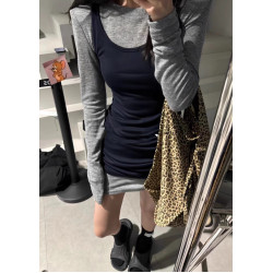 韓國東大門2025秋季新款洋氣修身顯瘦長袖T恤+吊帶連衣裙兩件套女