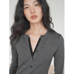 EIGHTHMONTH 氣質T恤連衣裙2025年早秋新款長袖拼接收腰顯瘦裙子