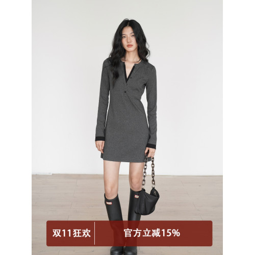 EIGHTHMONTH 氣質T恤連衣裙2025年早秋新款長袖拼接收腰顯瘦裙子 EIGHTHMONTH 氣質T恤連衣裙2025年早秋新款長袖拼接收腰顯瘦裙子