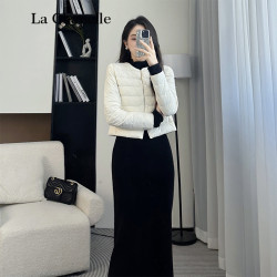 拉夏貝爾輕薄羽絨服短款女2025秋冬新款羽絨內膽配大衣打底外套潮