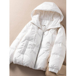 羽絨服女2025秋冬新款時尚小個子短款白鴨絨韓版寬松加厚連帽外套