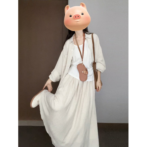 2025新款秋冬穿搭襯衫連衣裙子女裝新中式國風套裝長裙高級感冬裝