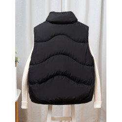 羽絨馬甲女秋冬短款杜邦三防新款鴨絨背心黑色寬松羽絨服外穿馬夾