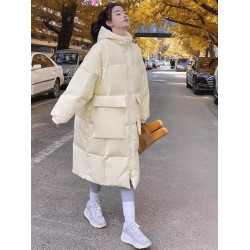 輕薄羽絨服女2025新款秋冬季加厚寬松過膝長款麵包派克服棉衣外套