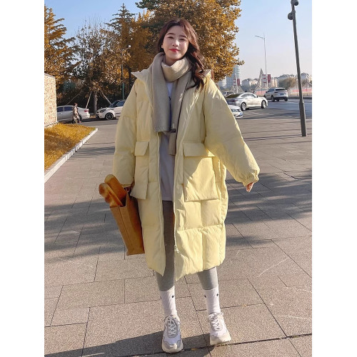 輕薄羽絨服女2025新款秋冬季加厚寬松過膝長款麵包派克服棉衣外套