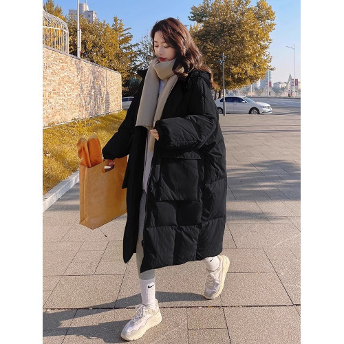 輕薄羽絨服女2025新款秋冬季加厚寬松過膝長款麵包派克服棉衣外套