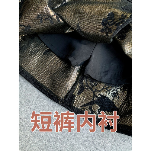 黑金提花蓬蓬繖裙高腰a字裙半身裙女2025秋季新款提花短裙蓬蓬裙 黑金提花蓬蓬繖裙高腰a字裙半身裙女2025秋季新款提花短裙蓬蓬裙