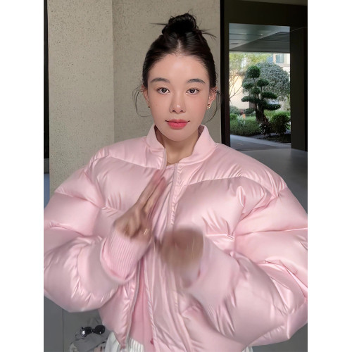歐貨2025新款高級感超好看小個子洋氣粉色短款羽絨服外套女冬季 歐貨2025新款高級感超好看小個子洋氣粉色短款羽絨服外套女冬季
