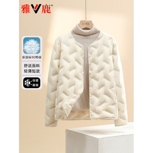 雅鹿2025新款輕薄羽絨服女短款流行圓領小個子馬甲內膽冬季外套超 雅鹿2025新款輕薄羽絨服女短款流行圓領小個子馬甲內膽冬季外套超