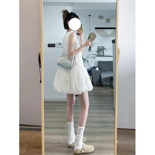 法式白色花苞連衣裙子女夏2025新款小個子背心吊帶小衆蓬蓬裙短裙 法式白色花苞連衣裙子女夏2025新款小個子背心吊帶小衆蓬蓬裙短裙