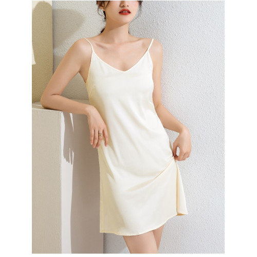 吊帶裙女夏內搭緞面真絲垂感打底連衣裙中長吊帶襯裙絲質外穿防透