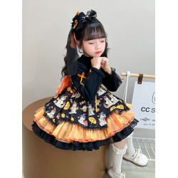 可妮可洛麗塔萬聖節舞會禮服公主裙女.童秋冬cos服兒.童蓬蓬裙子