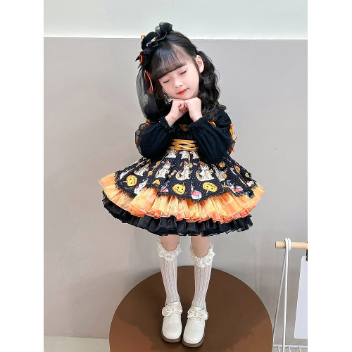 可妮可洛麗塔萬聖節舞會禮服公主裙女.童秋冬cos服兒.童蓬蓬裙子