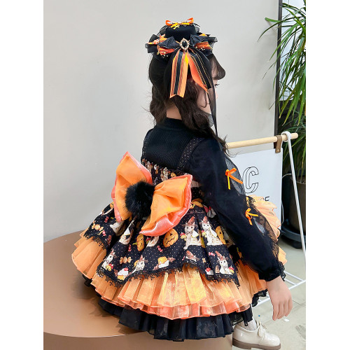 可妮可洛麗塔萬聖節舞會禮服公主裙女.童秋冬cos服兒.童蓬蓬裙子