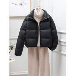 2025冬季新款美式肯豆風羽絨服女短款時尚加厚小個子立領麵包外套