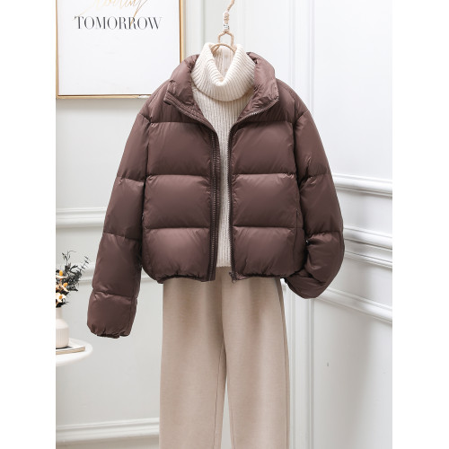 2025冬季新款美式肯豆風羽絨服女短款時尚加厚小個子立領麵包外套 2025冬季新款美式肯豆風羽絨服女短款時尚加厚小個子立領麵包外套