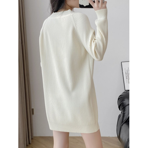 長袖針織毛衣連衣裙女配大衣2025秋冬新款小個子寬松內搭打底毛衣