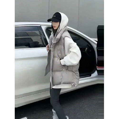 今年流行的爆款曡穿馬甲女歐貨秋冬設計感小衆中長款白鴨絨羽絨服 今年流行的爆款曡穿馬甲女歐貨秋冬設計感小衆中長款白鴨絨羽絨服