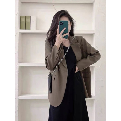 春秋新款大碼胖mm鹽系穿搭遮肉顯瘦西裝外套吊帶連衣裙兩件套裝女