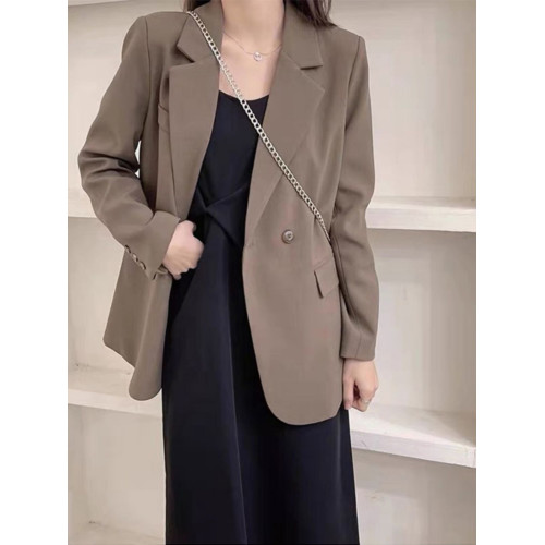 春秋新款大碼胖mm鹽系穿搭遮肉顯瘦西裝外套吊帶連衣裙兩件套裝女