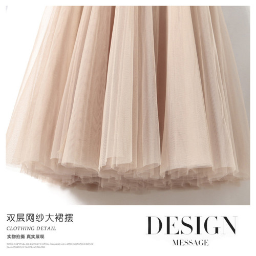 網紗半身裙舞長裙舞蹈紗裙廣場舞杏色米色半裙舞蹈練功紗裙 網紗半身裙舞長裙舞蹈紗裙廣場舞杏色米色半裙舞蹈練功紗裙