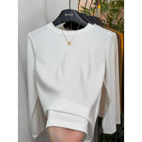 2025年春秋新款簡約氣質圓領打底衫修身顯瘦時尚百搭純色長袖上衣