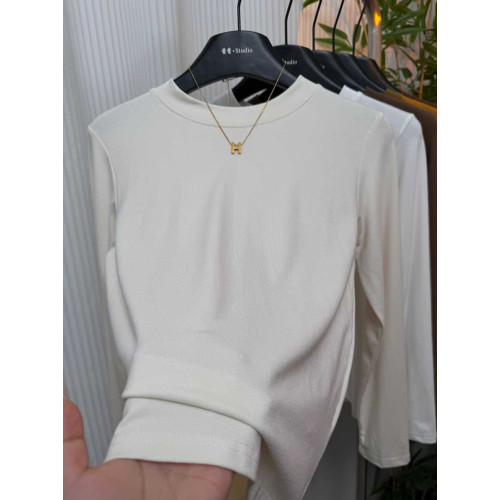 2025年春秋新款簡約氣質圓領打底衫修身顯瘦時尚百搭純色長袖上衣