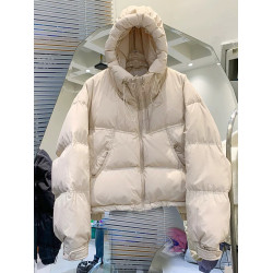 2025冬季新款韓版衛衣帽羽絨服女短款顯瘦洋氣雙拉小個子鴨絨外套