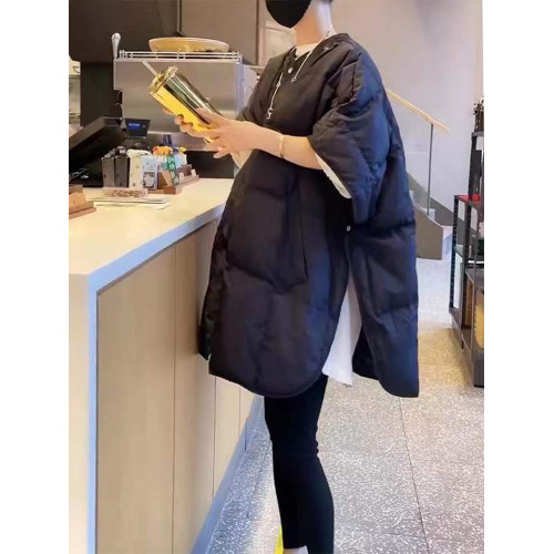 杭璐2024年新款短袖羽絨服女小衆時尚雙側開叉中長款羽絨背心外套 杭璐2024年新款短袖羽絨服女小衆時尚雙側開叉中長款羽絨背心外套