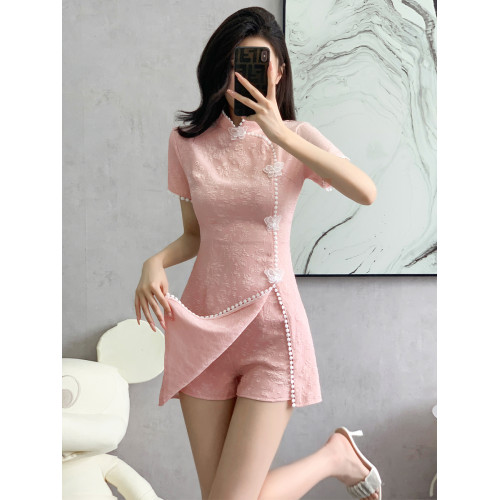 新中式旗袍連衣裙套裝國風女裝夏季2025新款改良高級感氣質兩件套