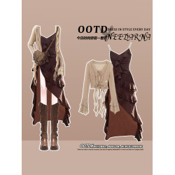 川西北新疆旅行美拉德穿搭阿爾忒彌斯裙女秋波西米亞廢土風連衣裙