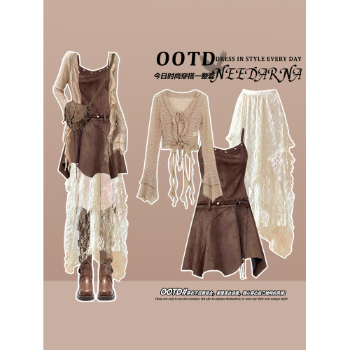 川西北新疆旅行美拉德穿搭阿爾忒彌斯裙女秋波西米亞廢土風連衣裙