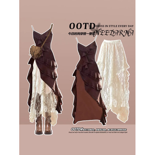 川西北新疆旅行美拉德穿搭阿爾忒彌斯裙女秋波西米亞廢土風連衣裙