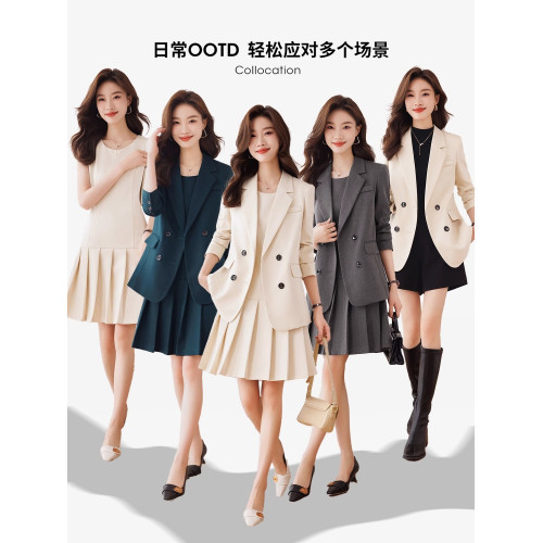 西裝套裝女2025新款職業氣質女神範職場高級感時尚西服外套裙春秋 西裝套裝女2025新款職業氣質女神範職場高級感時尚西服外套裙春秋