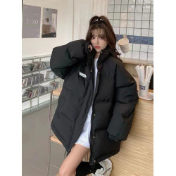 學院風白色羽絨棉服女學生冬季加厚棉衣2025年新款立領棉襖外套潮