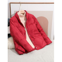 輕薄款羽絨服女短款2025年新款韓版立領小個子白鴨絨秋冬休閒外套