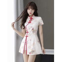 技師工作服養生會所旗袍足療衣服女夏季顯瘦性感連衣裙短褲兩件套